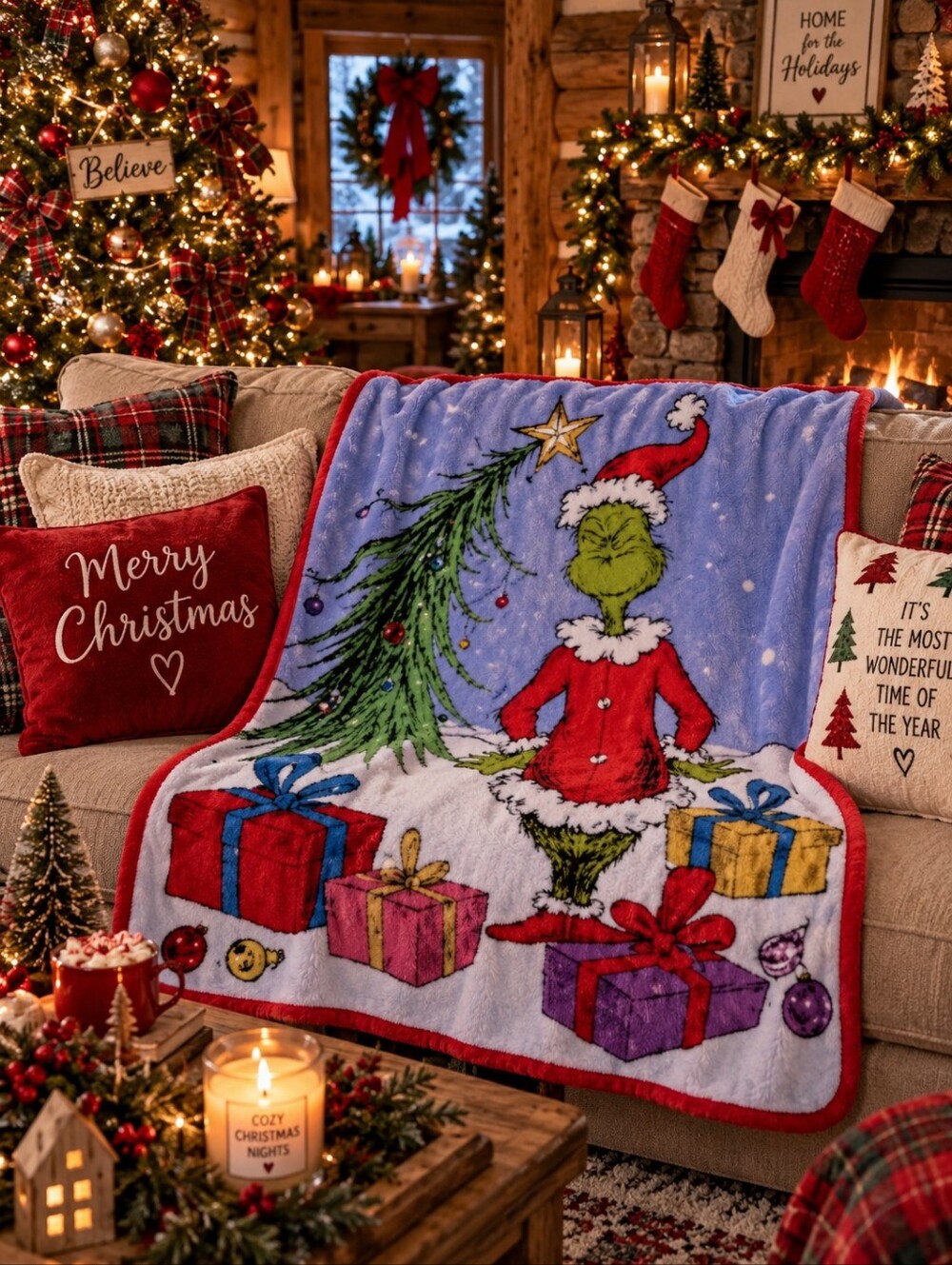 The Grinch Movie Blanket 40x50